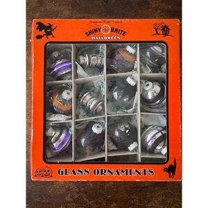 Vintage Christopher Radko Shiny Brite Halloween Glass Ornaments Set Of 12 T3